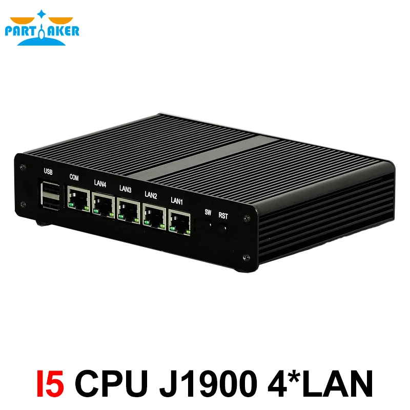 Bez ventilátorov Mini PC pfSense Server Celeron J1900 Quad Core 4 Gigabit LAN Firewall Smerovača Windows 10/8/7 Nettop HTPC RJ45 VGA Minipc