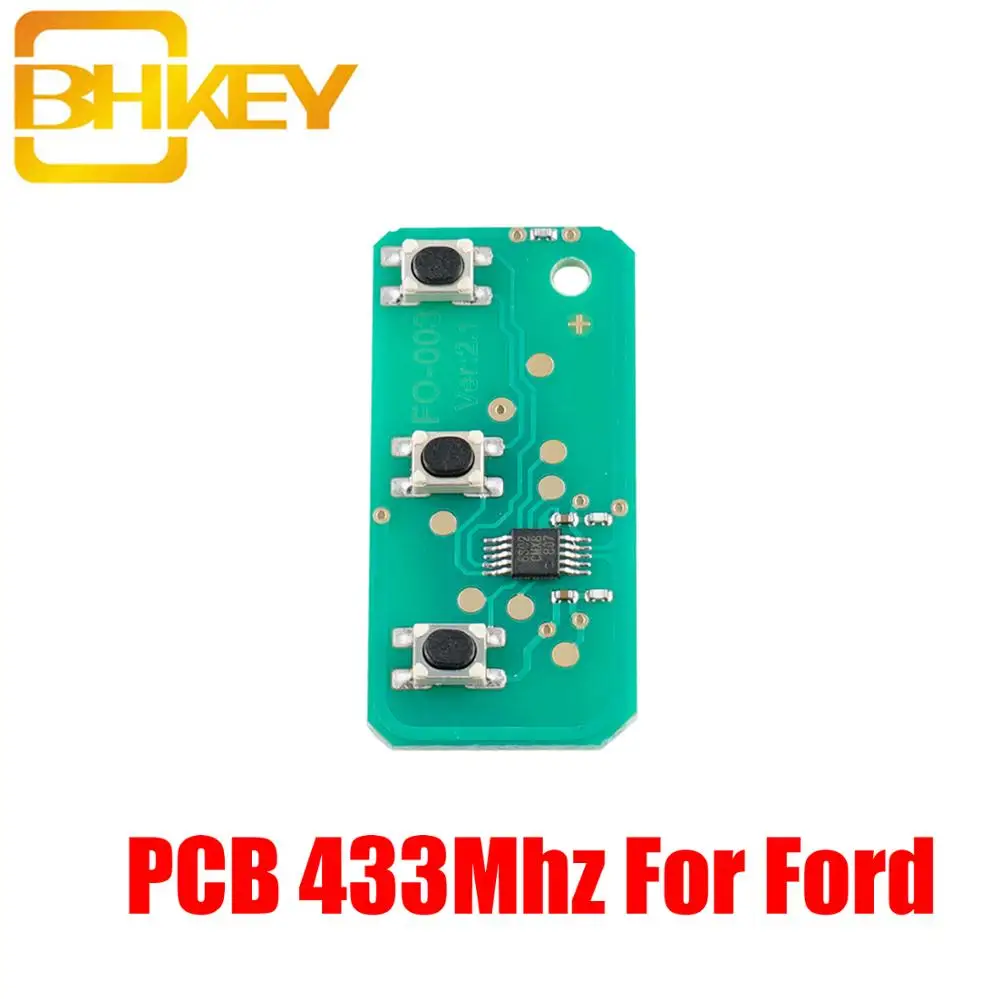 BHKEY 3Buttons Diaľkové kľúča Vozidla PCB Pre Ford 433Mhz Pre Ford Fusion Mondeo Focus Fiesta Galaxy Kľúča Vozidla Elektronické Dosky