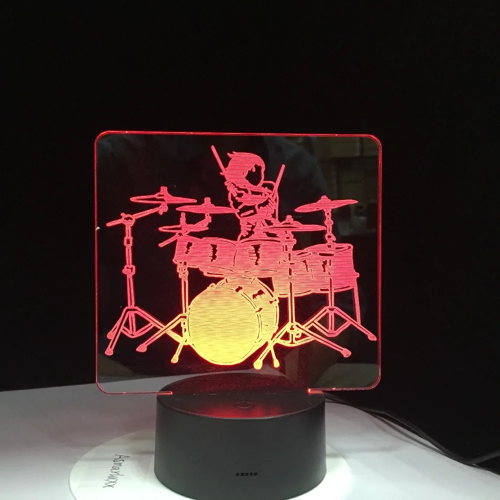 Bicie Súpravy Rock Vás LED Nočné Svetlo 3D Ilúziu Nočný Stolík Lampa 7 Farieb Mení na Spanie Osvetlenie s Smart Touch Tlačidlo