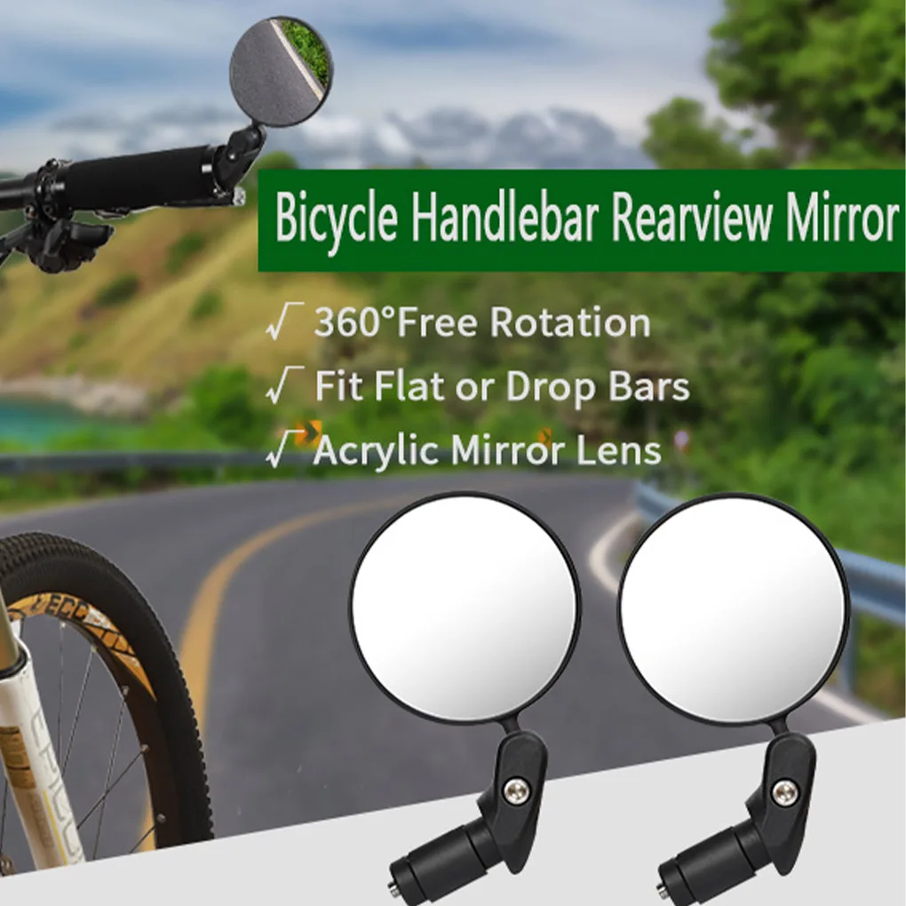 Bicykel Spätné Zrkadlo Riadidlá montáž Skladacie Otáčanie 360 Nastaviteľné Široký Uhol Cyklistické MTB Cestných Bicyklov Zrkadlá