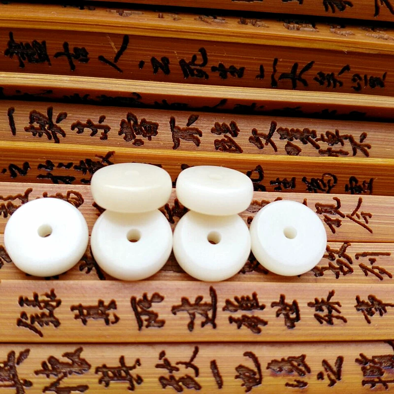 Biela Bodhi Root Ploché Voľné Dištančné Perličiek Tibetskej Šperky Zistenia Korálky - urob si sám