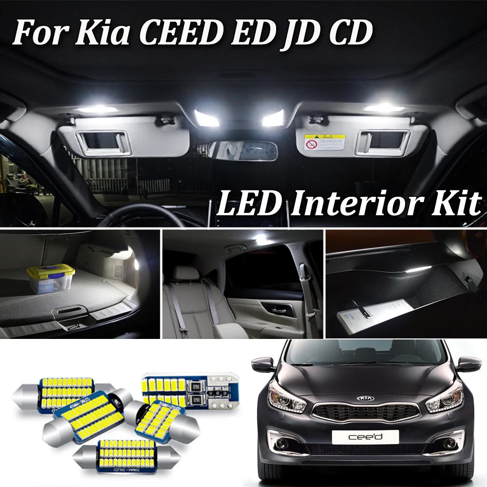 Biela, Canbus bez Chýb interiérové LED žiarovka svetla Kit pre KIA CEED CEE ' D ED JD CD Combi SW Poklop Sport Pro GT (2006-2020)