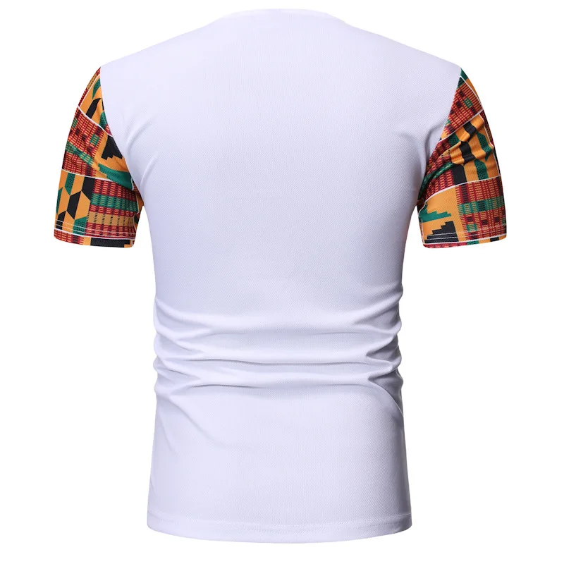 Biela Patchwork Afriky Dashiki T Shirt Mužov 2020 Letné Nový Krátky Rukáv Afriky Oblečenie, Streetwear Bežné Camisetas Hombre XXL