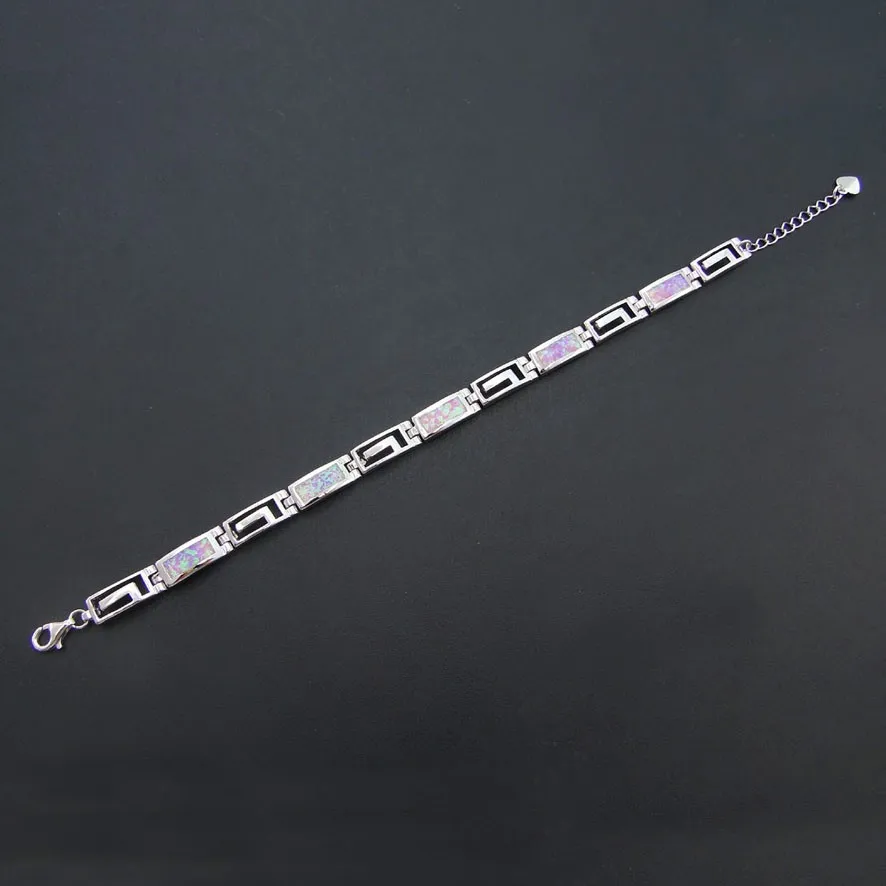 Biele Opálové Módny Náramok Náramok pre Ženy Strieborné Pozlátené Priateľstvo Náramok Ženy, Svadobné Šperky 18 cm+3,5 cm Predĺžená reťazca
