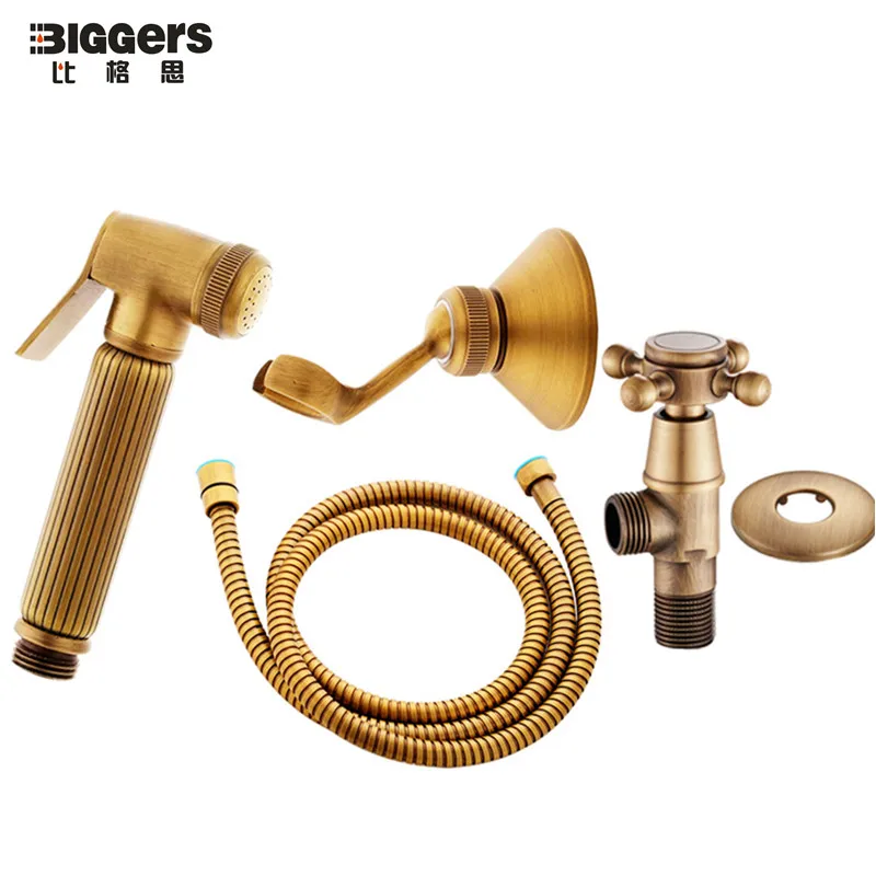 Biggers Európsky štýl Medi Prenosné Wc, Bidety Sprchovací Set s Antické Bronzové Anjel Ventil F1/2