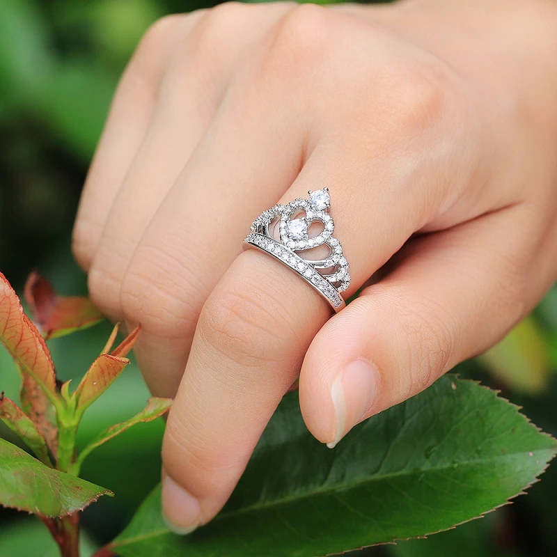 BIJOX PRÍBEH luxusné 925 sterling silver ring šperky s korunou v tvare zirkón drahých kameňov výtvarné krúžky pre ženy výročie svadby
