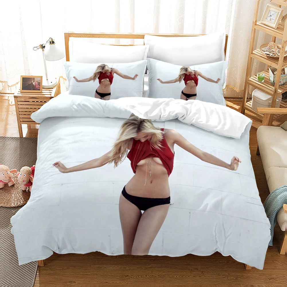 Bikini krásy 3D vytlačené posteľná bielizeň sady perinu a vankúš domáci textil, luxusná posteľná bielizeň nastaviť 3d digitálna tlač