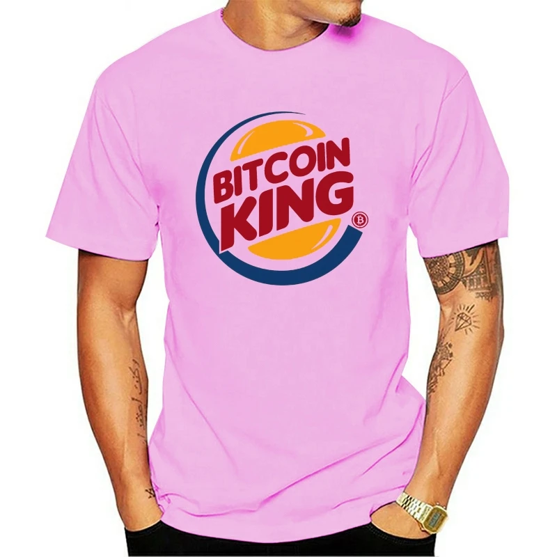Bitcoin Kráľ Dizajn Mužov Kolo Vlastné Topy Tees Krku Krátky Rukáv Šaty bavlna 2021 t-shirt Posádky Krku Tlač Mužov