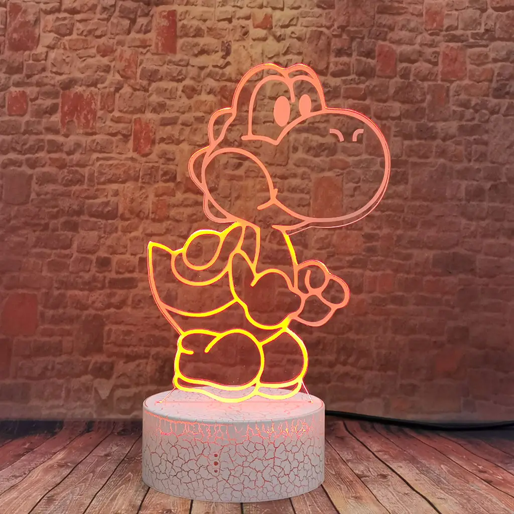 Blikajúce 3D Ilúziu LED Nočného Farebné Meniace Svetlo Super Yoshi hra akčné a hračky údaje Dieťa