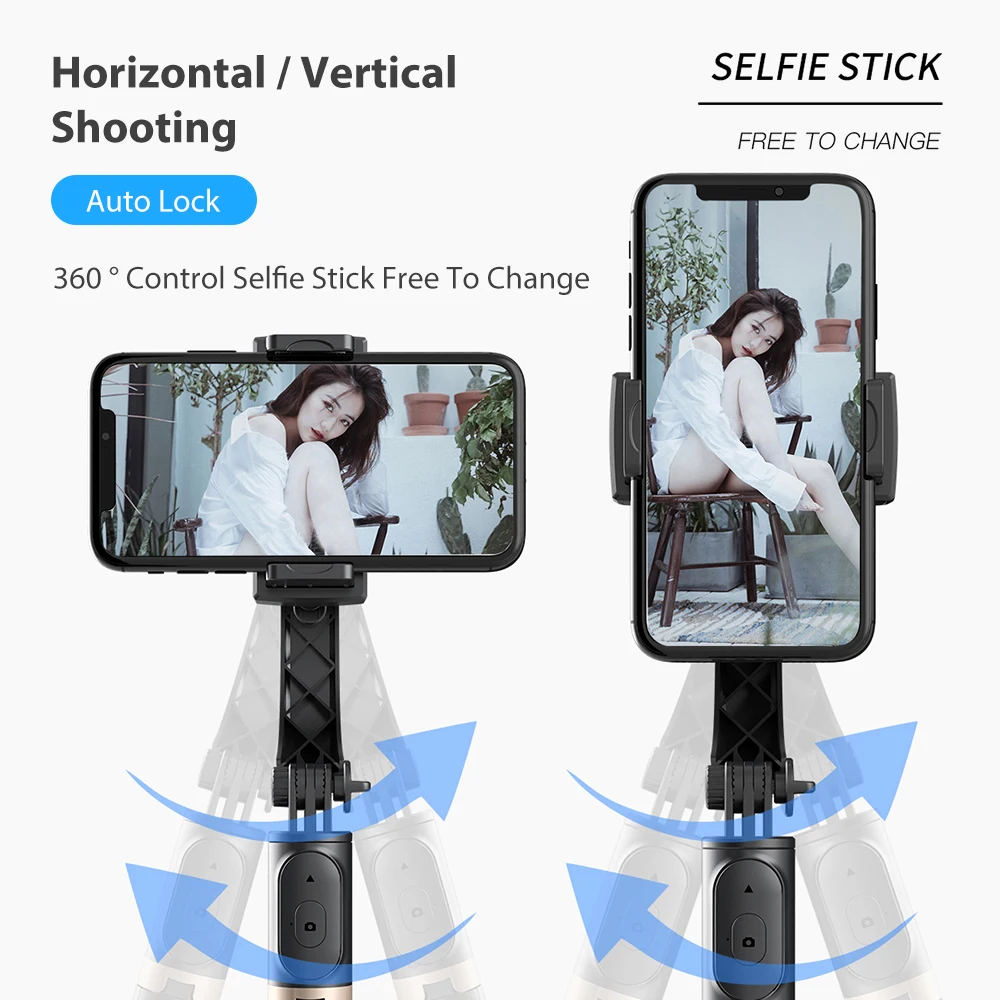 Bluetooth Anti-Shake Selfie Stick Ručné Gimbal Stabilizátor Statív Monopod Pre iPhone Xiao Huawei Android Mobilný Telefón Majiteľa