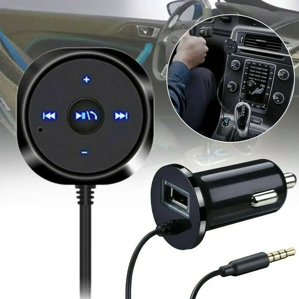 Bluetooth Prijímač Aux 3,5 mm Audio Prijímač, Adaptér Prehrávača Auta Bezdrôtová Automobilová Nabíjačka do Auta USB Bluetooth Hudby 2.1 A2DP Ruky E1C9