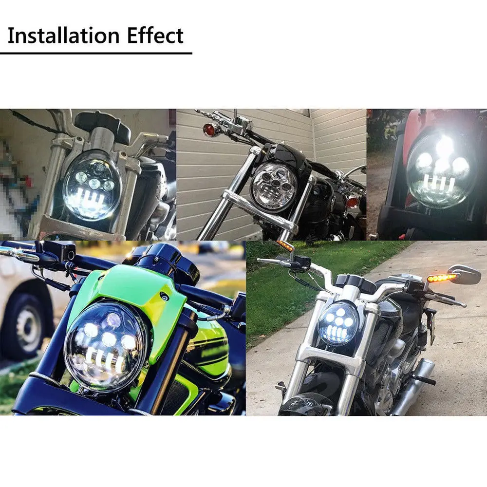 BODKA E9 Pre Motocykel Harley Svetlometu pre V-Rod VRod VRSCF VRSC VRSCR 2002-2017 Black Chrome LED Reflektor Pre Harley