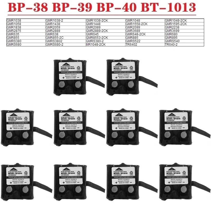 BP38/40 Upgrade 4.8 V 800MAH NI-MH Batéria Pre Uniden BP-38 BP-39 BP-40 BT-1013 BT-537 Pre MOTOROLA TLKR T4 T5 T6 T7 T8 Série