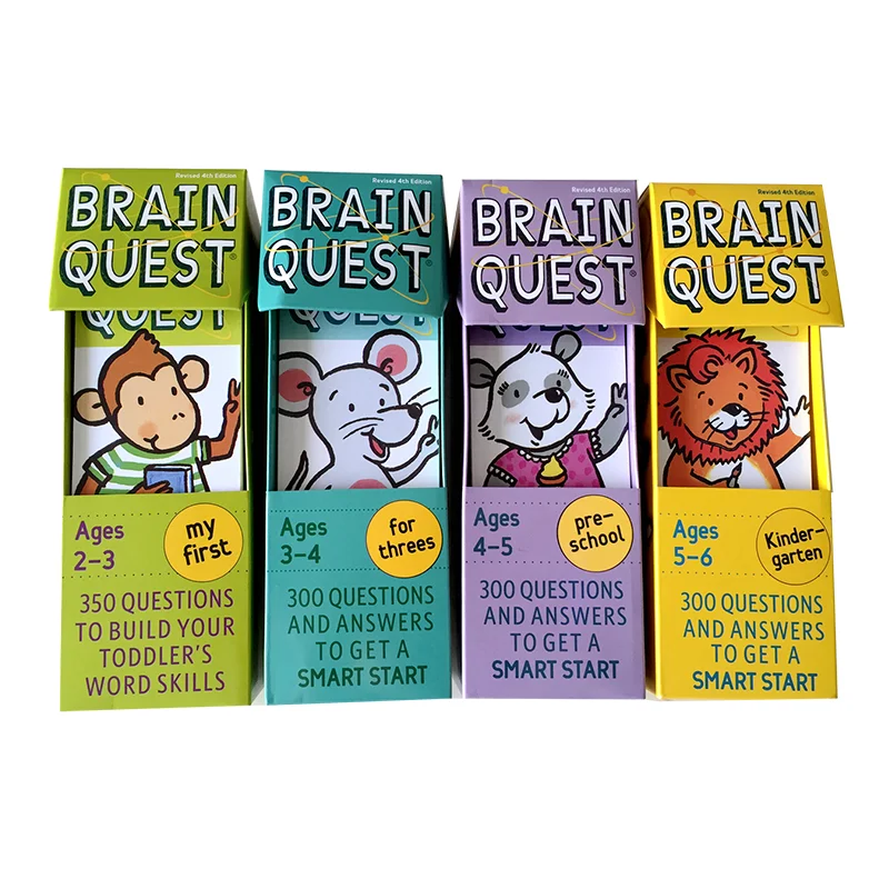 Brain Quest anglická Verzia Duševného Rozvoja Karty, Nálepky Kníh Otázky A Odpovede Karty Smart Start Dieťa Deti