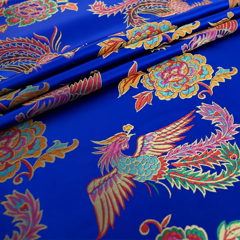 Brocade, žakárové Tkaniny tkaniny pre šaty šijací materiál tkanina pre kutilov, s phoenix vzor