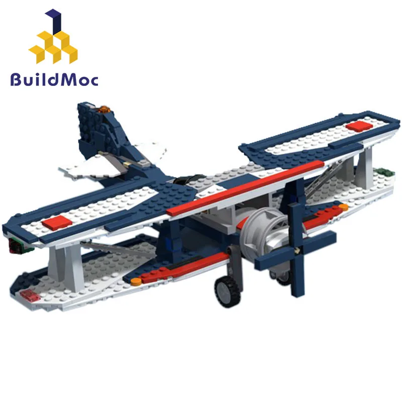 Buildmoc Technic Dvojplošník veľké lietadlo Tvorca 4167 MOC tehly model Stavebné Bloky Techniku, Hračky pre deti, Darčeky 461PCS