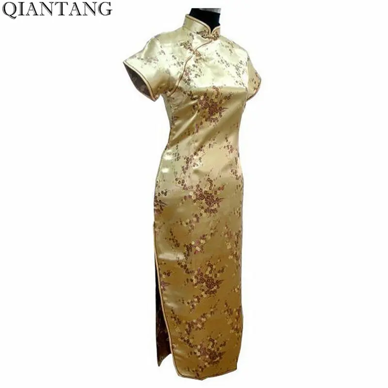 Burgundsko Vintage Čínskych Žien Satin Cheongsam Dlhé Šaty Qipao mujeres Vestido Plus Veľkosť S M L XL XXL XXXL 4XL 5XL 6XL J3084