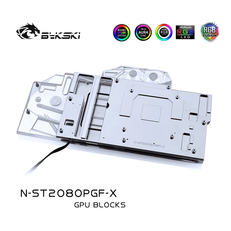 Bykski Grafické Karty, Full Cover Blok Vodného Chladenia Pre ZOTAC RTX 2080-8GD6 PGF OC 12, Super AMP RGB/RBW Svetlo N-ST2080PGF-X