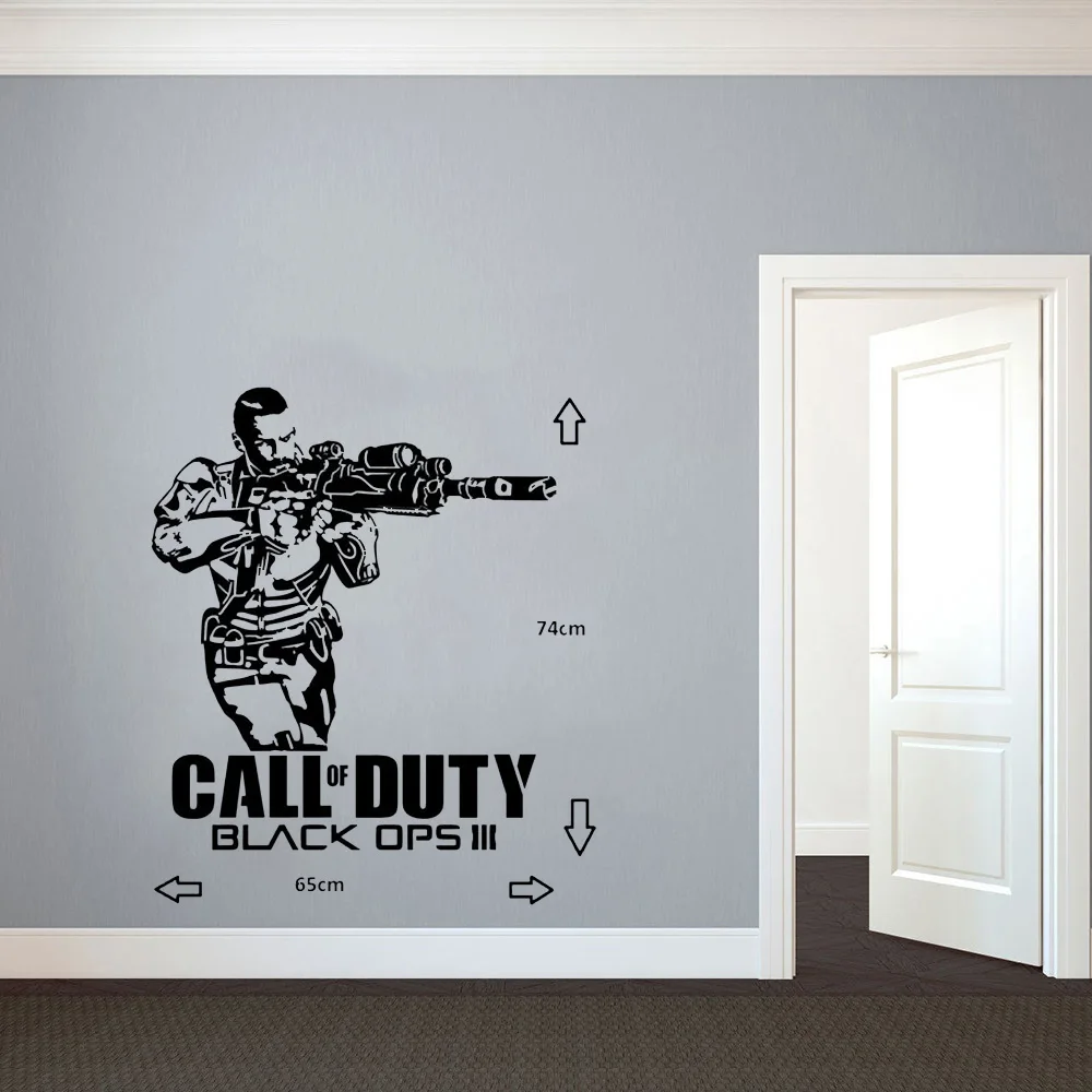 Call of Duty Black Ops 3 Štýl Ps4 Xbox Teen Izba Vinyl na Stenu Umenie Odtlačkový Nálepky Vojak Domáce Dekorácie