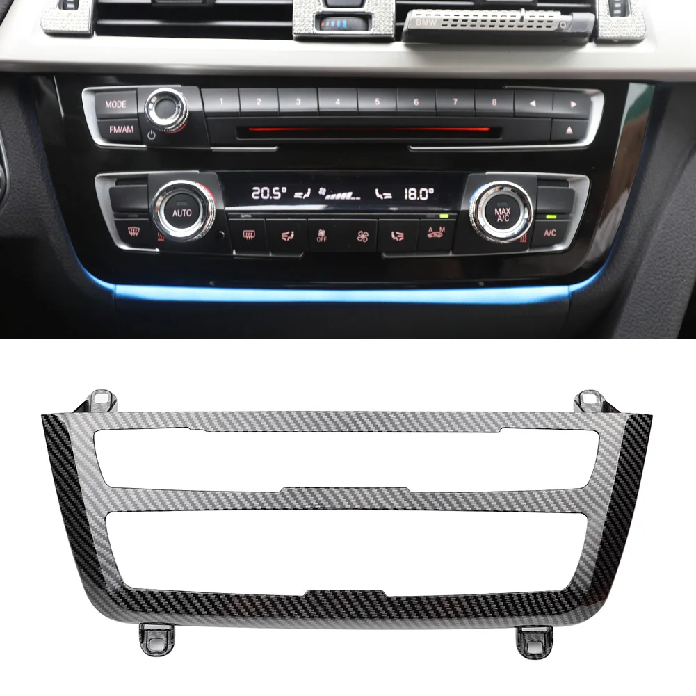 Carbon Fiber Styling Auto Luminiscenčných AC/Radio control Panel (Ovládací Panel Výbava LED Pre BMW F30 F31 F32 F80 F82 3 4 Série M3 M4 Blue&Orange