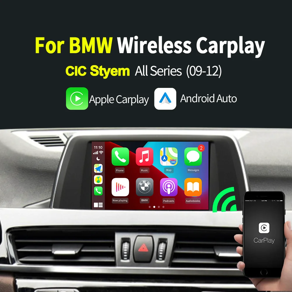 Carlinkit Bezdrôtový Apple Canplay Android Auto/Na BWM 2009-2012 CIC Systém Upravený Carplay Airplay Mrrorlink Mapu TV-Box