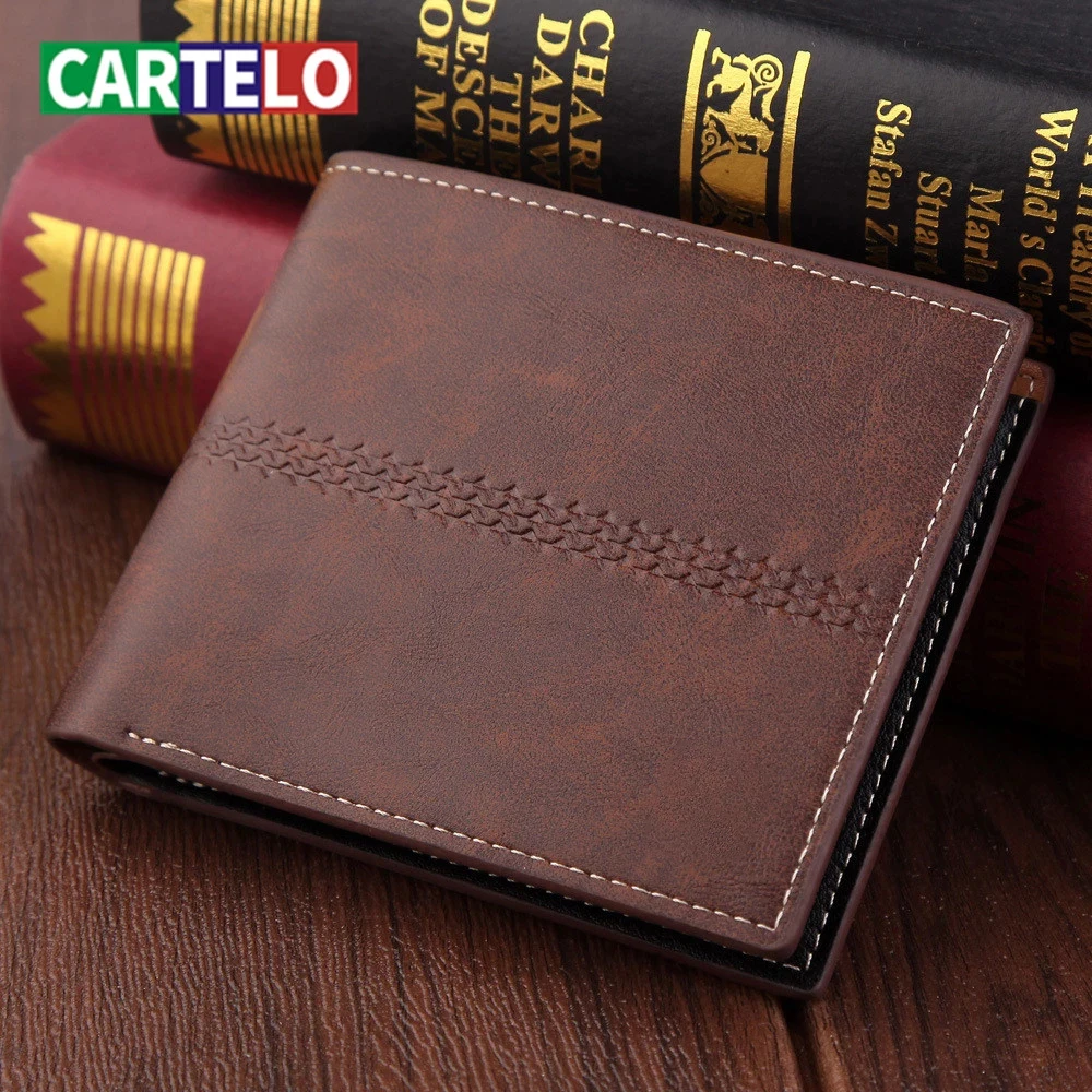 CARTELO 2020 Novej pánskej Peňaženky Krátke Peňaženky Matné Kožený Retro pánske Krátke Peňaženky Multi-Card Peňaženka Peňaženky