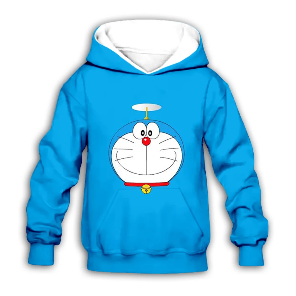 Cartoon kawaii Doraemon 3D tlač Deti modrá hoodies mikina módne dieťa, chlapec, dievča roztomilé anime hoodie streetwear nastaviť pulóver