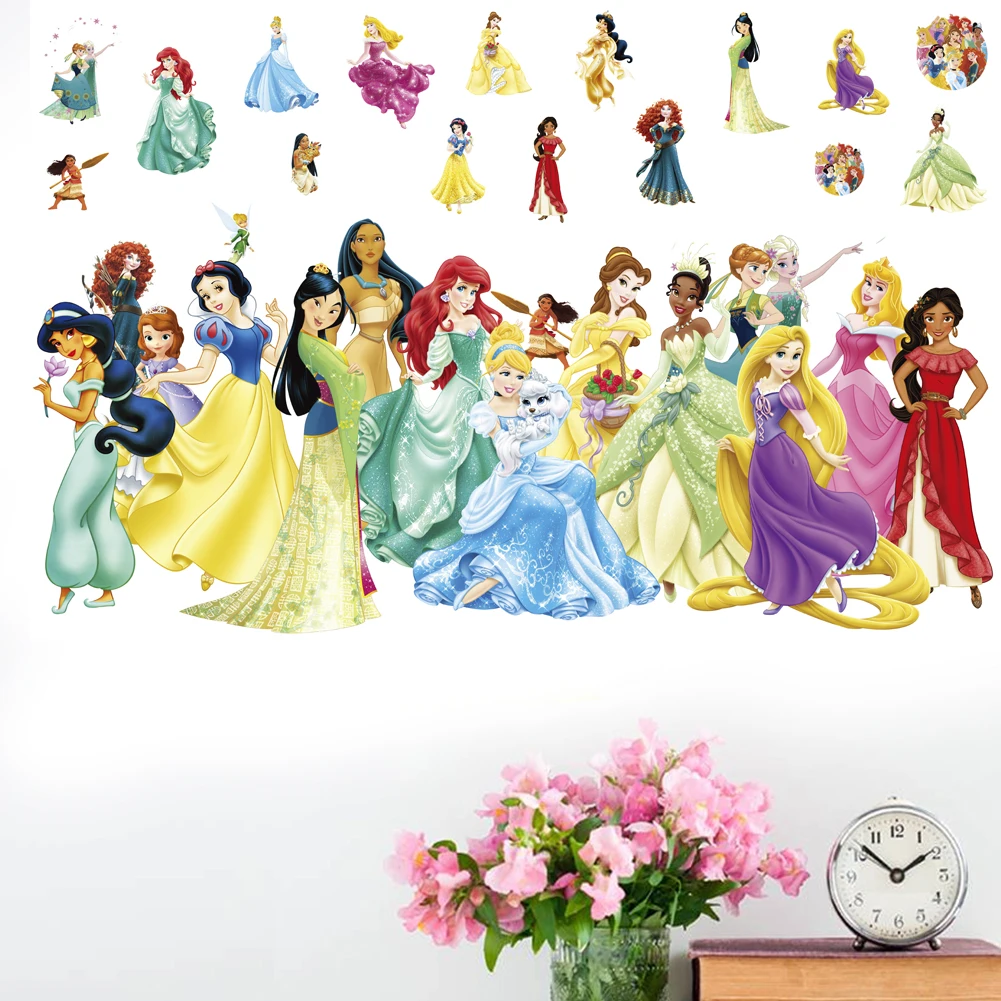 Cartoon Krásne Snow White Popolušky Princezná Aurora Samolepky Na Stenu Pre Deti Izba Domáce Dekorácie Nástenné Art Dievčatá Stenu