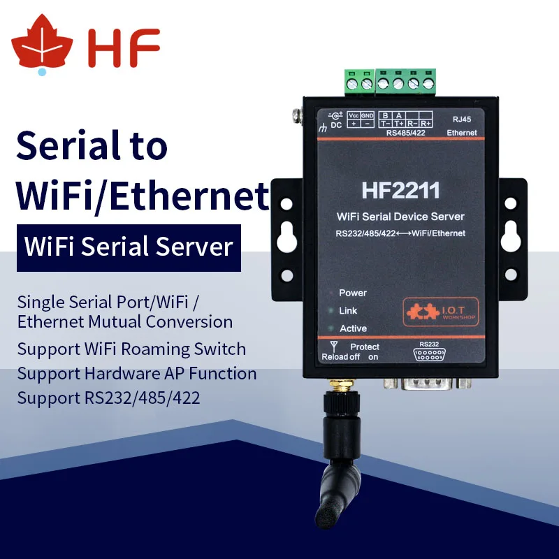 CE, FCC HF2211 Priemyselné Modbus Sériové RS232, RS485, RS422, aby WiFi, Ethernet Zariadenia TCP IP Telnet 4M Flash DTU Sériový Server DTU