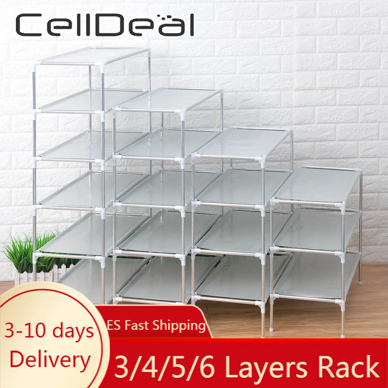 CellDeal 3/4/5/6 Vrstvy Multi-funkčné Topánky Rack Spálne, Obývacia Izba botníku Viacvrstvových Non-tkané Obuvi Skladovanie Organizátor