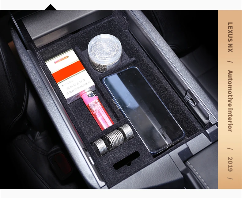 Centrálne Opierke Úložný Box Kontajner Držiteľ Zásobník pre Lexus NX NX300H NX200T 2016 Auto Organizátor Príslušenstvo Auto Styling