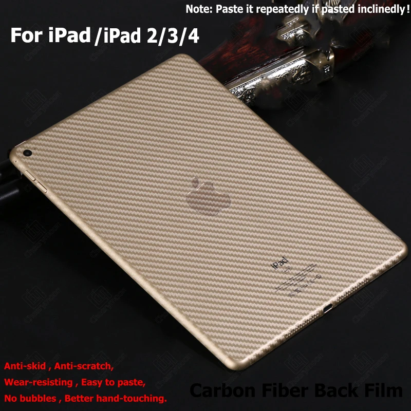 CHEERYMOON Pre IPad 2 3 4 Tablet 3D Carbon Fiber Späť Mäkké Screen Protector Film Anti-odtlačkov prstov Ochranný Priehľadný Kryt
