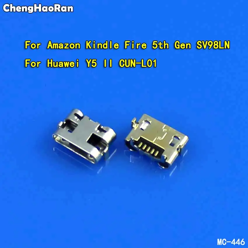 ChengHaoRan 100ks Micro USB Konektor Konektor Pre Huawei Y5 II CUN-L01/Pre Amazon Kindle Fire, 5. Gen SV98LN Nabíjací Port Konektor