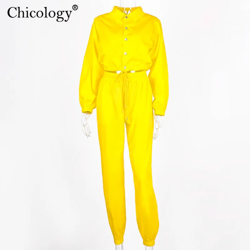 Chicology Y2K Tepláková súprava Streetwear 2 Kus Dvoch Zodpovedajúce Nastavenie Dlhý Rukáv Plodín Top Nohavice 2020 Zime Patria Ženy Oblečenie Sweatsuit
