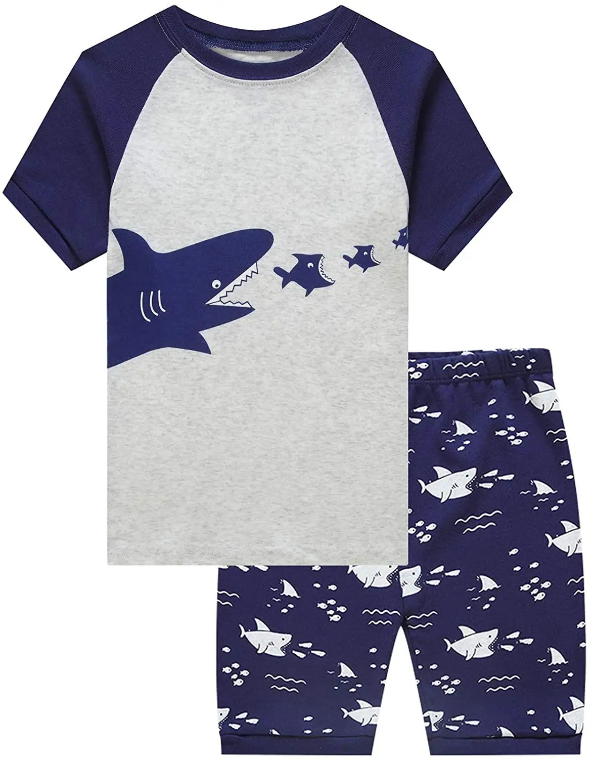 Chlapci Sleepwear Vlak Pyžamo Deti, Bavlna, Krátky Rukáv Fashion Cartoon Shark Pyžamá Pre Dievčatá Jednorožec Pijamas infantil