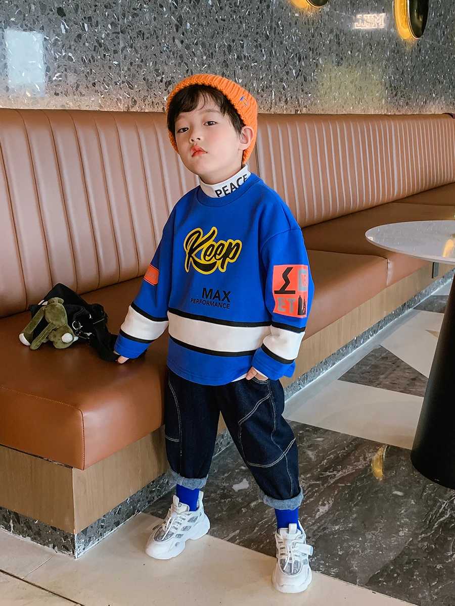 Chlapčenské Bavlnené Módnej Značky Mikina 2020 Stredné a Veľké kórejský Štýl, Módne Zimné Oblečenie Bunda detské Oblečenie