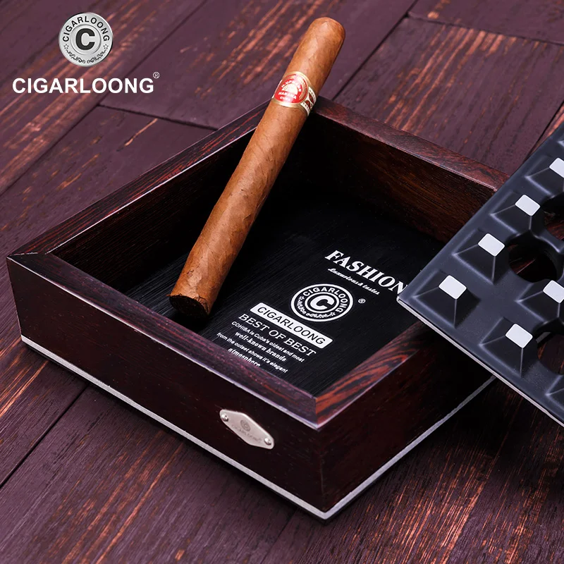 CIGARLOONG cigaru popolník módne tvorivé eben kovové štyri-slot veľký popolník CE-0011