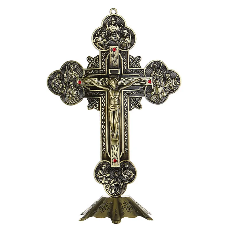 Cirkevné Pamiatky Figúrky Kríž Ježiša Krista Na Stojan Kríž Stene Kríž, Starožitné Kaplnka Domova Príslušenstvo