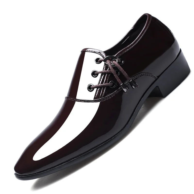 Classic business pánske oblečenie obuv módne, elegantné formálne svadobné topánky pánske non-slip office oxford obuv módne pánske špicaté