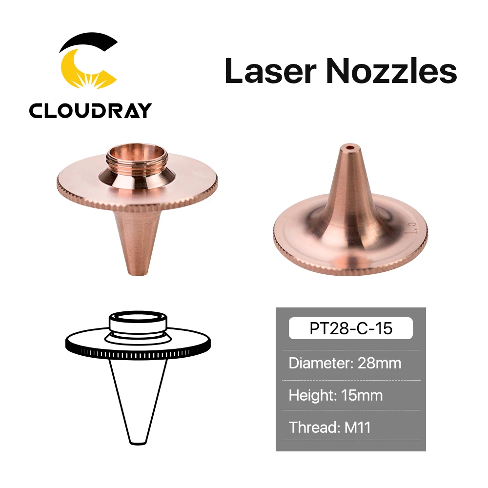 Cloudray D Typ Lasera Tryska Jednej Vrstve Dia.28 mm Kaliber 1.5/2.0 pre OEM Precitec Vlákniny Laserové Rezacie Hlavy