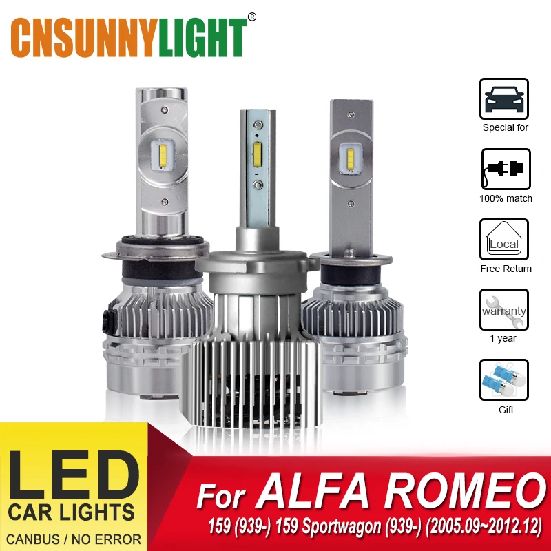 CNSUNNYLIGHT Automobilových Svetlometov Žiarovky LED Na ALFA ROMEO 159 (939_) 159 Sportwagon (939_) (2005.09~2012.12) Foglight Auto Lampa
