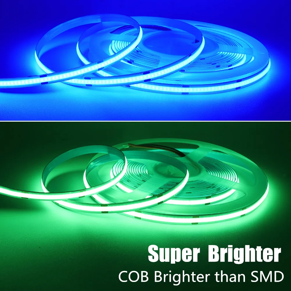 COB LED Pásy Svetla Super Jasnejšie 384 Led Vysokou Hustotou Flexibilné Stmievateľné LED Pásy Červená/Zelená/Modrá/Teplý/Prírodná Biela DC12V 24V