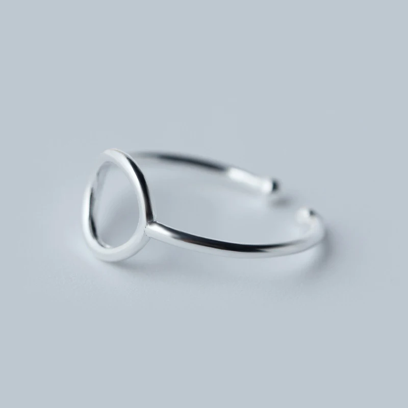 Colusiwei Reálne 925 Sterling Silver Minimalizmus Geometrické Kolo Otvorené Prst Krúžky Módne Nastaviteľné Pásmo Jemné Šperky 2020