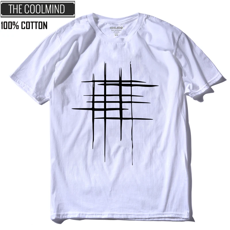 COOLMIND QI0270A bavlna letnej pohode voľné tričko bežné krátky rukáv, krátke rukáv muži T-shirt módne Tričko tee tričko