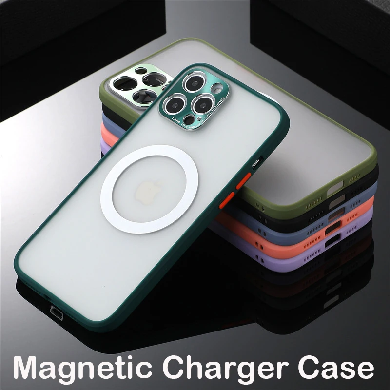 Coque Magnetické puzdro Pre iPhone 12 Pro 12Pro Max 12 Mini 11 Shockproof Luxusné Kryt Telefónu Pre Magsafe Prípade Fotoaparát Chránič Shell
