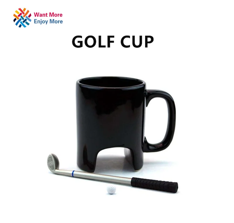 Creative Golf keramická šálka vtipný hrnček čiernej kávy úrad Bežné keramická šálka Golf držať pero darček k narodeninám