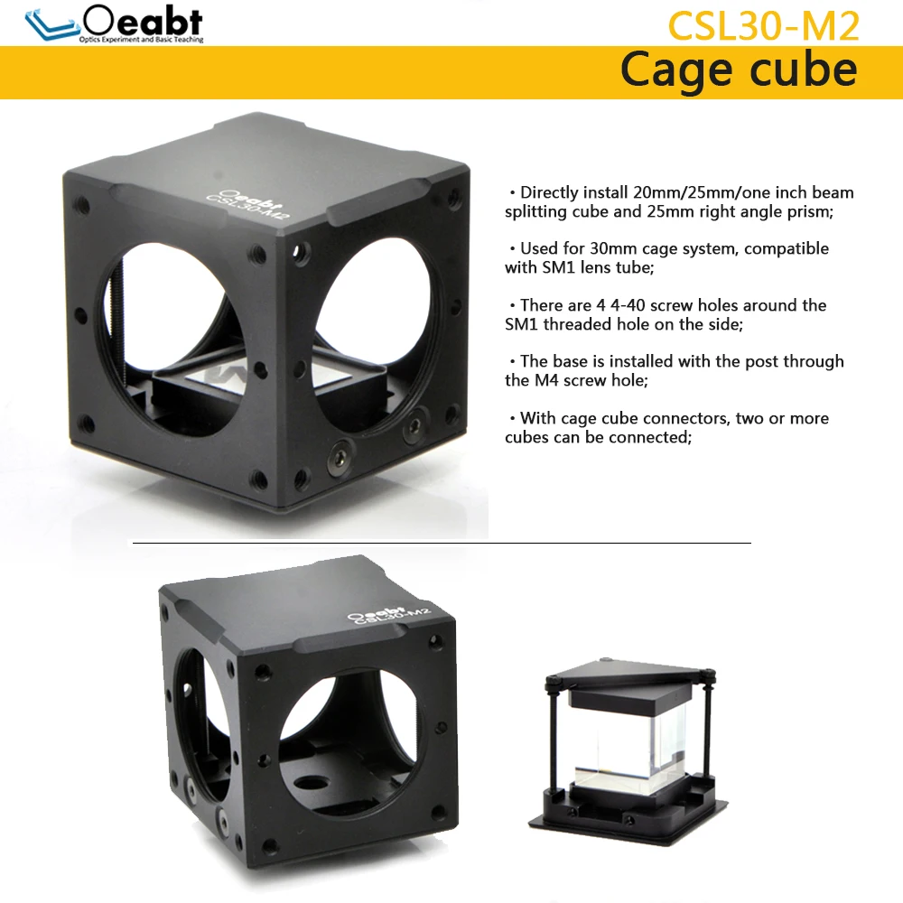 CSL30-M2 30 mm Rám Cube Polarizácia Lúč Rozdelenie Kocka Montáž Klietky Auta Optické Experiment výskum