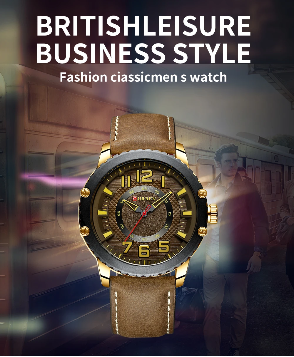 CURREN Luxusné Značky Mužov Analógový Kožené Business Hodinky pánske Quartz Nepremokavé Hodiny hodinky Pre Mužov Darček Montre Homme