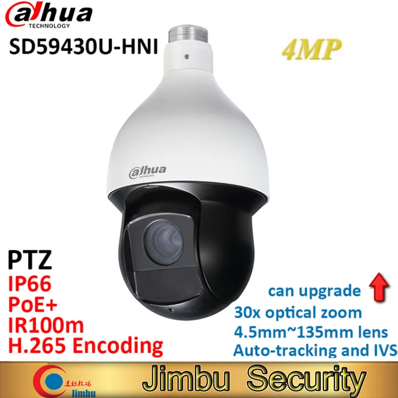 Dahua 4MP PTZ kamery SD59430U-HNI H. 265 30x optický zoom 4.5 mm~135 mm objektív Auto-sledovanie a IVS Podpora PoE+ IR100m IP66 WDR