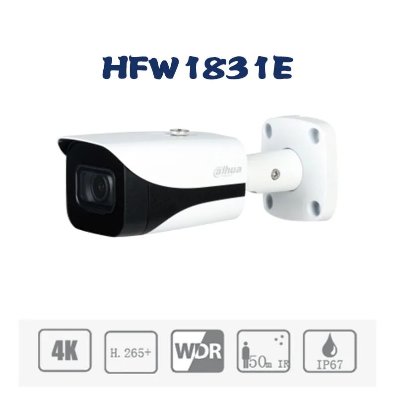 Dahua 8MP 4K WDR IR Bullet Sieťová Kamera IPC-HFW1831E IR Led, Dĺžka 50m IP67 IVS detekcia Pohybu, video security pre domáce